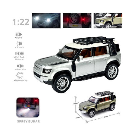  HCL-510A Çek Bırak 1:22 Sesli Ve Işıklı Buharlı DF Metal Jeep