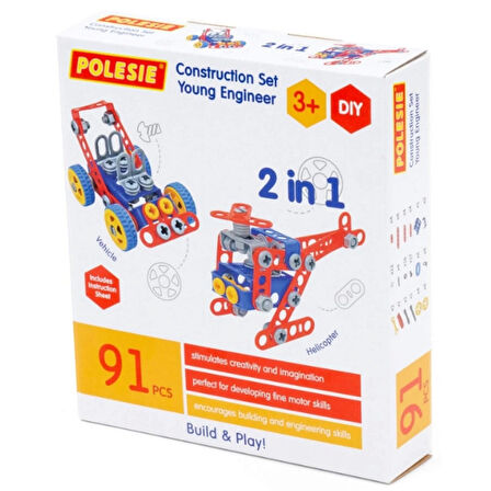 Çocuk Tasarım Parçası Mucit 91 Parça Kutuda 72986