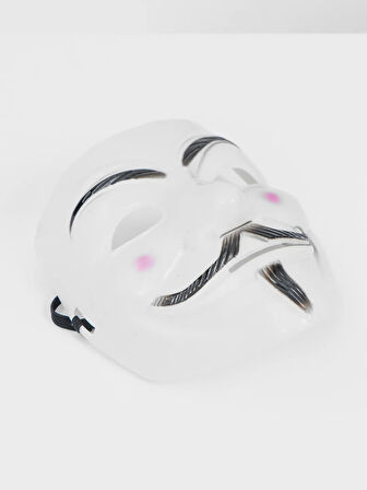 Çocuk Beyaz Renk Pembe Yanaklı İthal V For Vendetta Maskesi