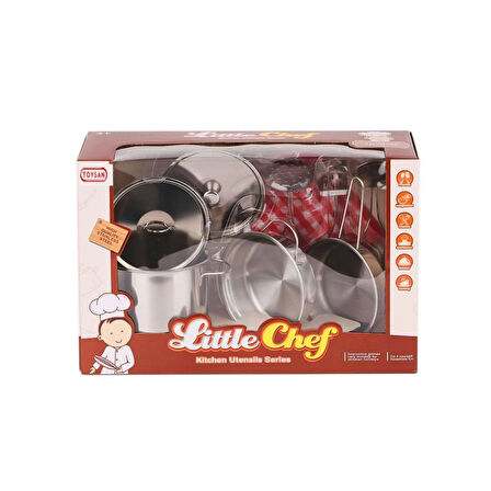 Çocuk 668-C1 Küçük Şef Metal Tencere Seti -Toysan Oyuncak