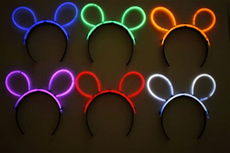 Çocuk Glow Taç Fosforlu Taç Karışık Renk 12 Adet