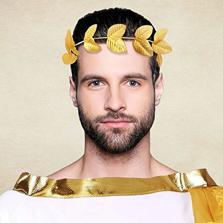 Roma Bizans Altın Yapraklı Sezar Tacı Eğlenceli Kostüm ve Cosplay Aksesuarı
