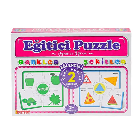 Çark Puzzle Renkler Şekiller 60 Parça, Çocukların Zeka Gelişimine Katkı Sağlayan Oyun