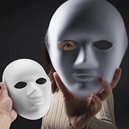 Beyaz Renk Boyanabilir Anonim Tam Yüz Cosplay Maske Çocuklar İçin Yaratıcı Tasarım