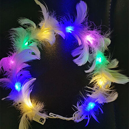 Led Işıklı Rengarenk Yanan 3 Fonksiyonlu Renkli Parti Tacı 12x12 cm