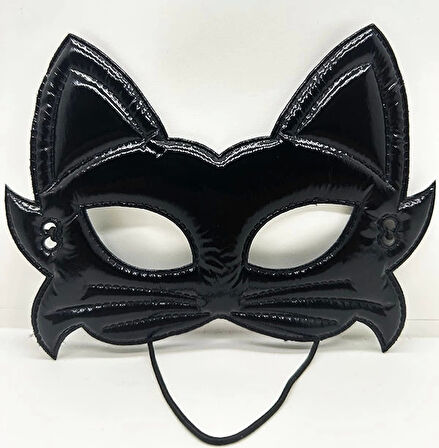 Siyah Kumaş Eva Kedi Maskesi 19x15 cm Parti ve Etkinlikler İçin