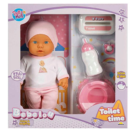 Sesli Bebelou Tuvalet Zamanı Bebek Seti 32 cm Gelişim Oyuncağı