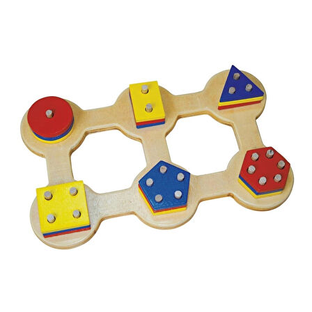 Altılı Geometrik Sök Tak - Çocuklar İçin Eğitici Geometrik Sök Tak Oyunu
