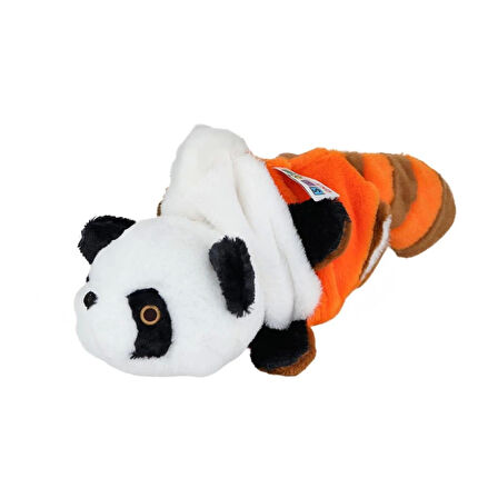 Çift Taraflı Panda Rakun Peluş Eğitici ve Eğlenceli Peluş Hayvan Figürü Çocuklar İçin