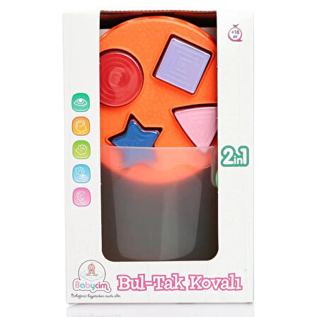 Eğlenceli Bul Tak Şekillerle Öğrenme Kovası Eğitici Oyuncak 