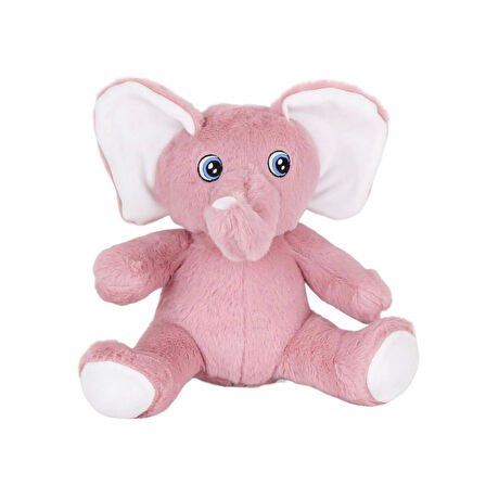 Peluş Pembe Fil ile Güven Veren ve Yumuşak Dokuya Sahip Gelişim Dostu Oyuncak