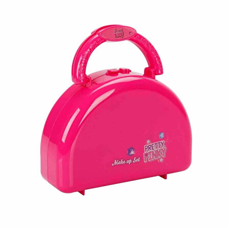Çocuk Eğitici Oyuncak Pretty Pinky 3 Katlı Pembe Çantalı Makyaj Seti
