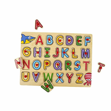 Çocuk Eğitici Oyuncak 130443 Ahşap Raptiyeli Bultak Alfabe