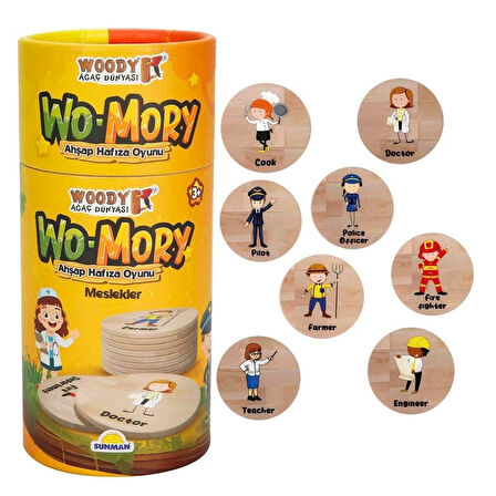 Eğitici Çocuk Oyuncak Woody Wo-Mory Ahşap Hafıza Oyunu