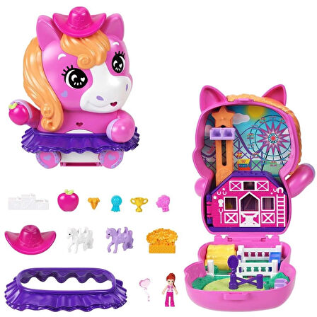 Eğitici Oyuncak JCR39 Polly Pocket Midilliyle Rodeo Heyecanı Mikro Oyun Seti