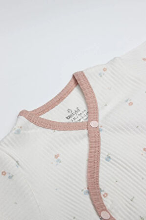 Eğitici Çocuk Bistyle Bloom Rose 2'li Yarım Kol Badi 17119 Ekru Gül Kurusu