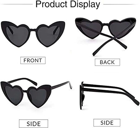 Eğitici Çocuk Siyah Renk Kalp Şekilli Parti Gözlüğü 15x5 cm