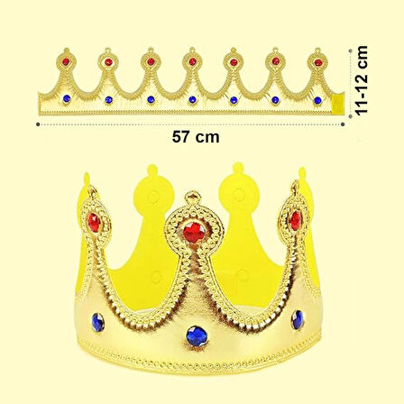 Eğitici Çocuk Altın Renk Eva Malzemeden İmal Çocuk Kral Tacı 57 cm