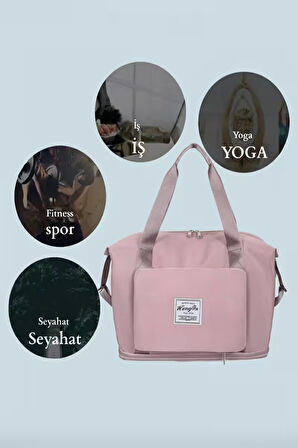 Oxford Kumaş Portatif Seyehat Çantası Pudra Pembe