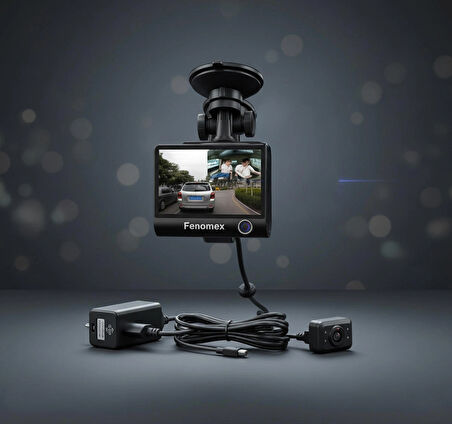 1080P Dash Cam Full Hd Araç içi Kamera 3 Kamera Gece Görüşlü Büyük Ekran G Sensör Geniş Açı