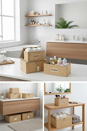 Bambu Organizer Çok Amaçlı Sepet 3'lü 1013