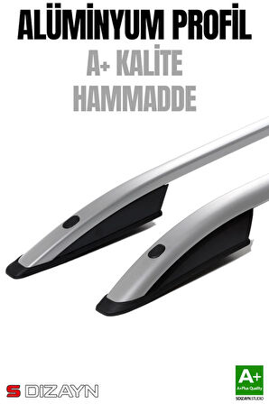 S-Dizayn Ford Connect Uzun Şase Aluminyum Gri Tavan Çıtası 2002-2014 A+ Kalite