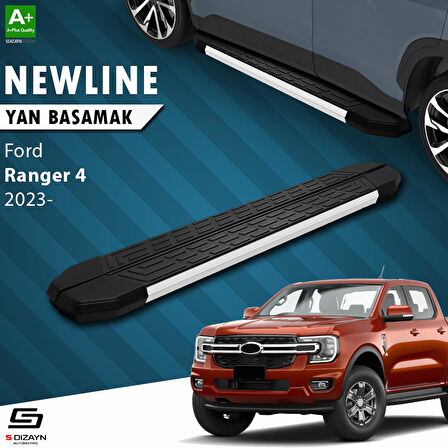 S-Dizayn Ford Ranger 4 NewLine Aluminyum Yan Basamak 203 Cm 2023 Üzeri A+ Kalite
