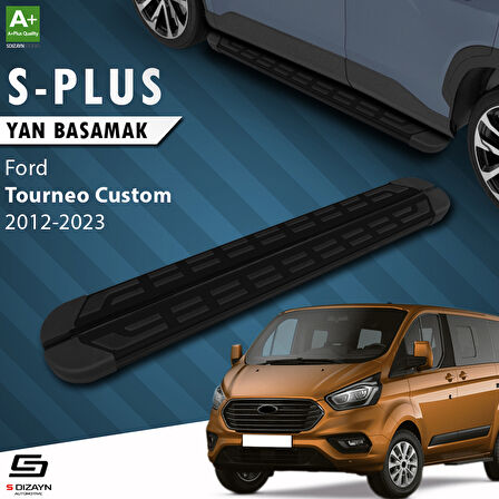 S-Dizayn Ford Tourneo Custom Kısa Şase S-Plus Siyah Yan Basamak 203 Cm 2012-2023 A+ Kalite