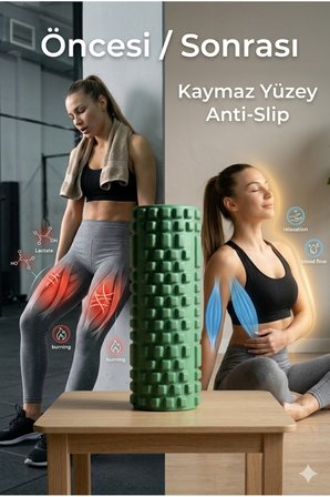 Foam Roller Masaj Rulosu Orta Sert – Spor Sonrası Kas Gevşetici Yoga Pilates Fitness Masaj Köpüğü
