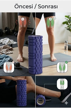 Foam Roller Masaj Rulosu Orta Sert – Spor Sonrası Kas Gevşetici Yoga Pilates Fitness Masaj Köpüğü