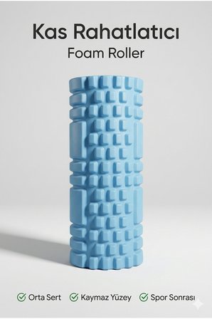 Foam Roller Masaj Rulosu Orta Sert – Spor Sonrası Kas Gevşetici Yoga Pilates Fitness Masaj Köpüğü