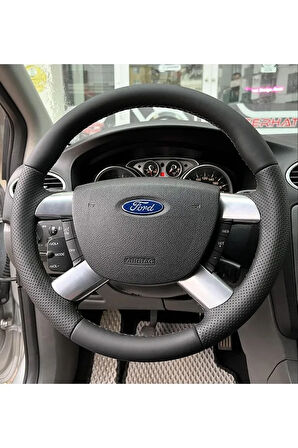 FORD FOCUS 2BUÇUK ARACA ÖZEL DİKMELİ DİREKSİYON KILIFI (NOKTALI-BENTLEY DERİ)