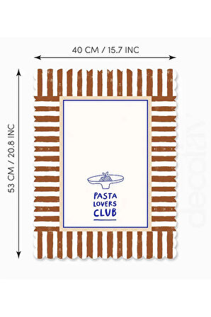 Dekoratif Kenar Pasta Lovers Club Slogan Tasarımlı Lazer Kesim Fırın Örtüsü