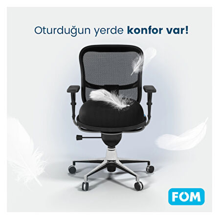 FOM Smith Visco Konforlu ve Rahatlatıcı Oturma Simidi Yastık, Ortopedik, 45 x 44 x 8, Siyah