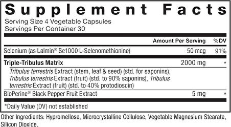 Force Factor Tribulus Terrestris for Men 1000 Mg 60 Caps