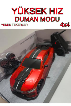 1:16 Ölçek 2.4Ghz Uzaktan Kumandalı Full Fonksiyon Şarjlı Ford Mustang Görünümlü Drift Araba