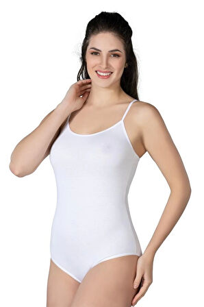 Beyaz 1415 Modal Cotton Çıtçıtlı İnce Askılı Body