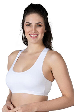 Beyaz 1424 Modal Cotton Sporcu Büstiyer