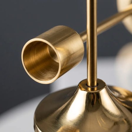 3'lü Metal Şamdan Seti Gold Renk Şamdanlık Klasik Mumluk Seti 16-19-22 cm