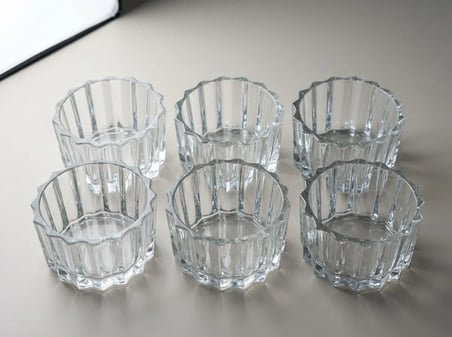 Herdem 6 lı Kristal Cam Kase Seti Sosluk Çerezlik Meyvelik Reçellik Dondurmalık Sunum Seti