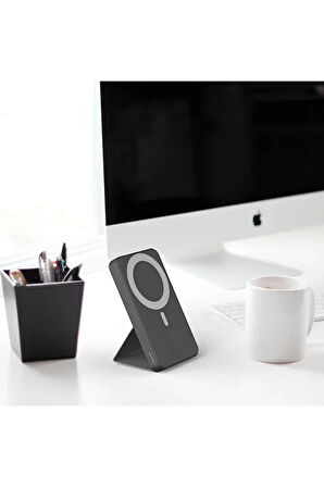 10.000 Mah Magsafe Standlı PowerBank Hızlı Şarj Taşınabilir Güçlü Manyetik 20W Şarj Cihazı