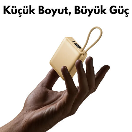 20W Hızlı Şarj Mini Powerbank – Taşınabilir Kompakt Tasarım, Çift Çıkışlı, Dijital Ekranlı