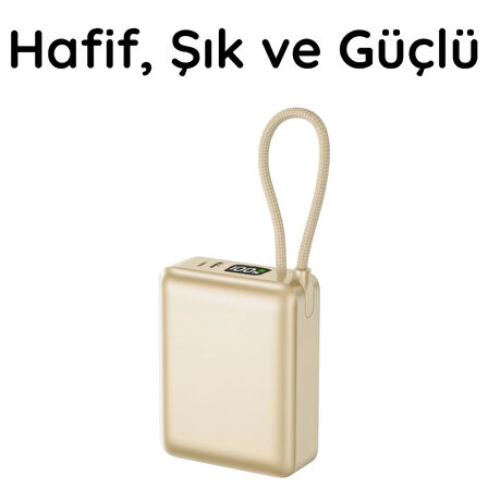20W Hızlı Şarj Mini Powerbank – Taşınabilir Kompakt Tasarım, Çift Çıkışlı, Dijital Ekranlı