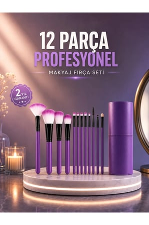 12’li Profesyonel Makyaj Fırça Seti Ultra Yumuşak Sentetik Kıllı