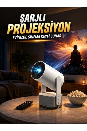 ŞARJLI PROJEKSİYON EVİNİZDE SİNEMA KEYFİ SUNAR