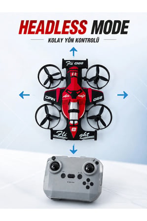 Uzaktan Kumandalı Araba Drone 3 Hız Kademeli 360° Dönüş ve Headless Mode Özellikli