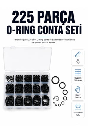 225 Parça Profesyonel O-Ring Conta Kiti Su, Yağ ve Hava Sızdırmazlık Tamir Seti