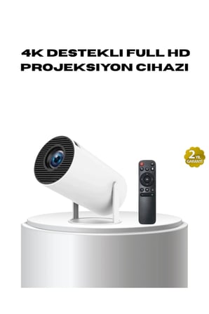 4K Destekli Full HD Projeksiyon Cihazı – 130 inç Geniş Ekran, WiFi ve HDMI Bağlantılı