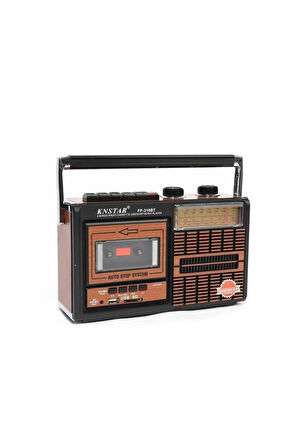 KNSTAR Fp-319BT Ahşap Nostaljik Bluetooth'lu Kaset Çalar + Usb + Sd + Tf Card + Fm Radyo Fm/am/sw1-2 Radyo