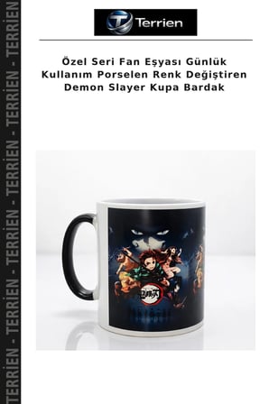 Özel Seri Fan Eşyası Günlük Kullanım Porselen Renk Değiştiren Demon Slayer Kupa Bardak